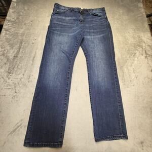 William Rast Jeans Mens 34x30 Blue Dean Slim Straight Stretch Denim Dark Wash